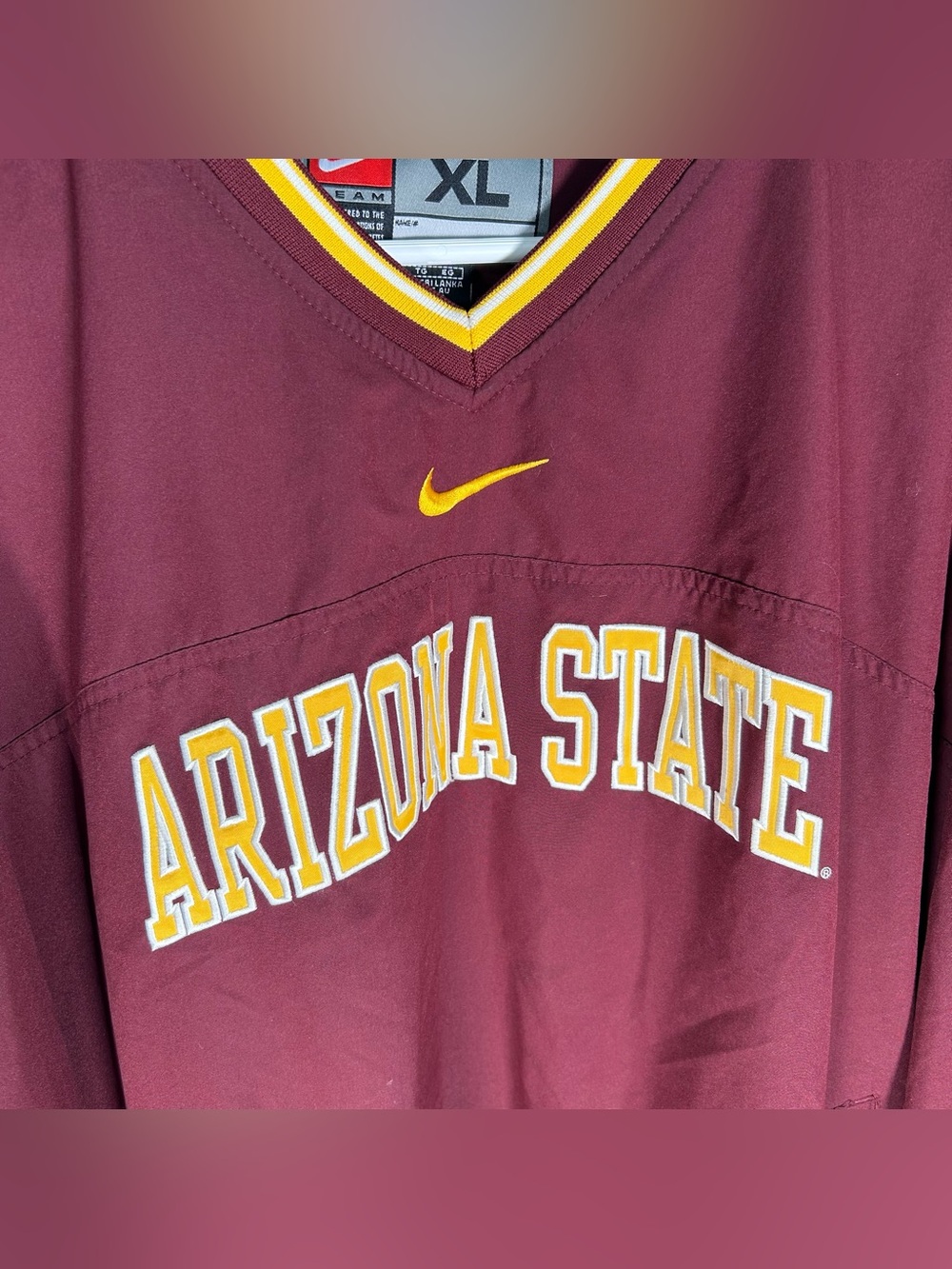 Vintage Nike Team Arizona State Sun Devils Center Swoosh Pullover Windbreaker XL - Picture 4 of 10